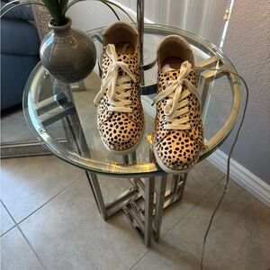 Leopard Print Sneakers with White Laces